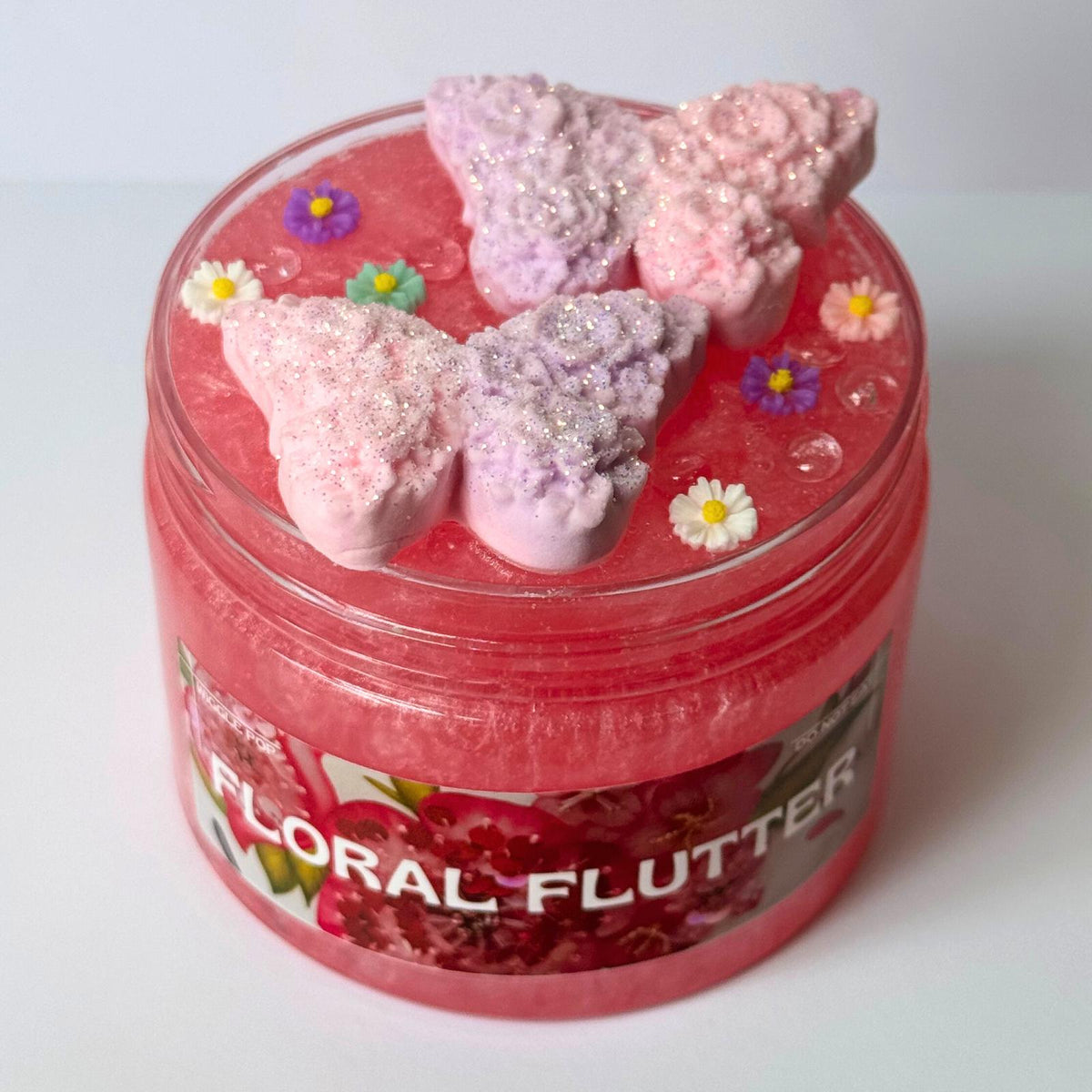 Floral Flutter Clear Slime